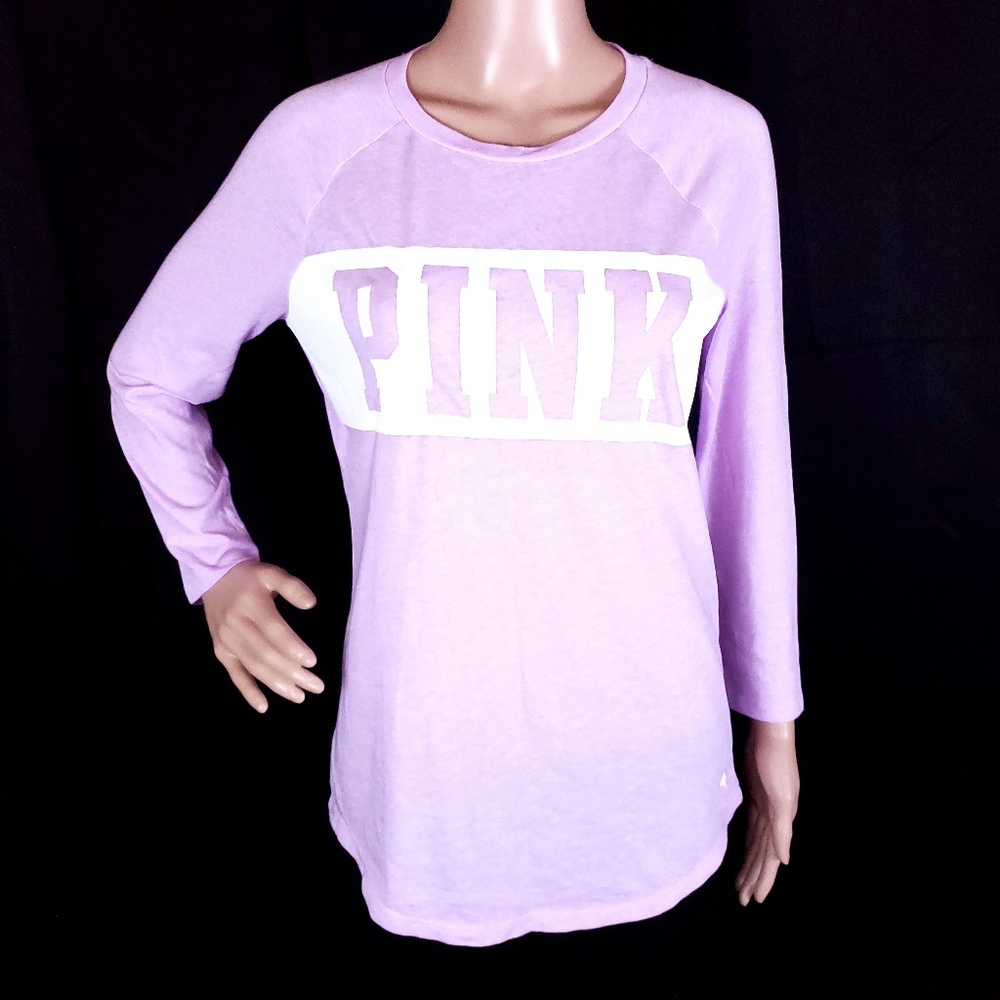 PINK Victoria's Secret Women Top T-shirt Long Sleeves "PINK" Size S - NWT